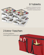 Storage box for Christmas balls with cherry -red lid