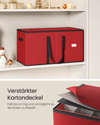 Storage box for Christmas balls with cherry -red lid