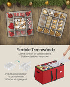 Storage box for Christmas balls with cherry -red lid