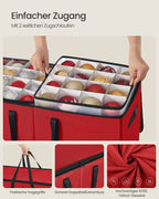 Storage box for Christmas balls with cherry -red lid