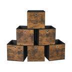 Storage boxes - Storage boxes - Wood look - Set of 6 - Brown