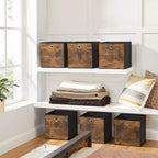 Storage boxes - Storage boxes - Wood look - Set of 6 - Brown
