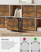 Storage boxes-Set of 6-Vintage Brown-Zwart