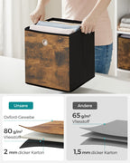 Storage boxes-Set of 6-Vintage Brown-Zwart