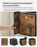 Storage boxes-Set of 6-Vintage Brown-Zwart