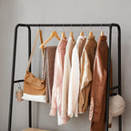 Clothing rack - Coat rack - Wardrobe - 2 shelves - Steel frame - Brown/Black