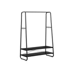 Clothing rack - Coat rack - Wardrobe - 2 shelves - Steel frame - Brown/Black