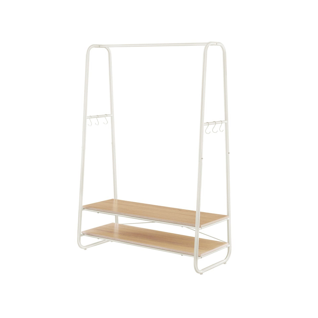 Clothing rack - Coat rack - Wardrobe - 2 shelves - Steel frame - Brown/Black