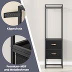 Clothing rack - 2 drawers - Ebony black