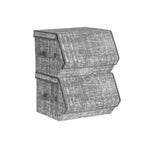 Storage boxes - Fabric boxes - Stackable - Set of 2 - Gray
