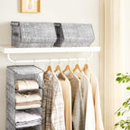 Storage boxes - Fabric boxes - Stackable - Set of 2 - Gray