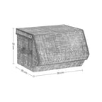 Storage boxes - Fabric boxes - Stackable - Set of 2 - Gray