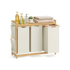 Laundry basket 3 courses 3 x 50 l 94 x 33 x 78 cm cream white
