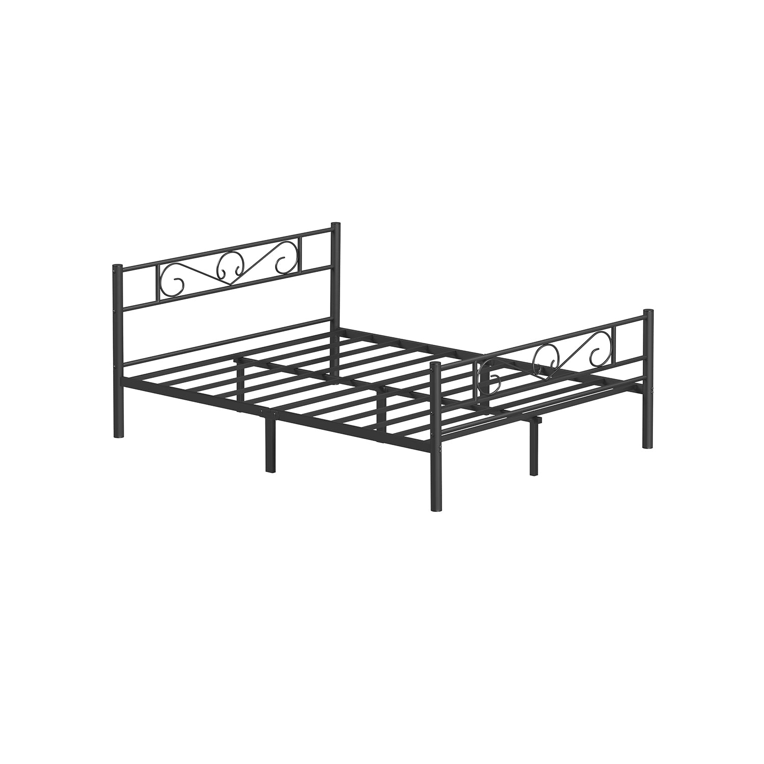 Single bed frame of black metal
