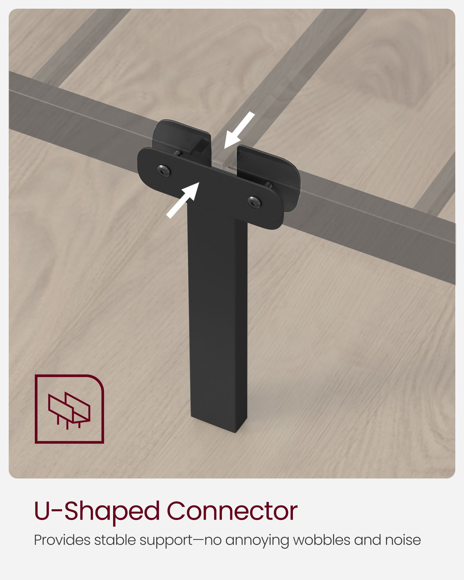 Single bed frame of black metal
