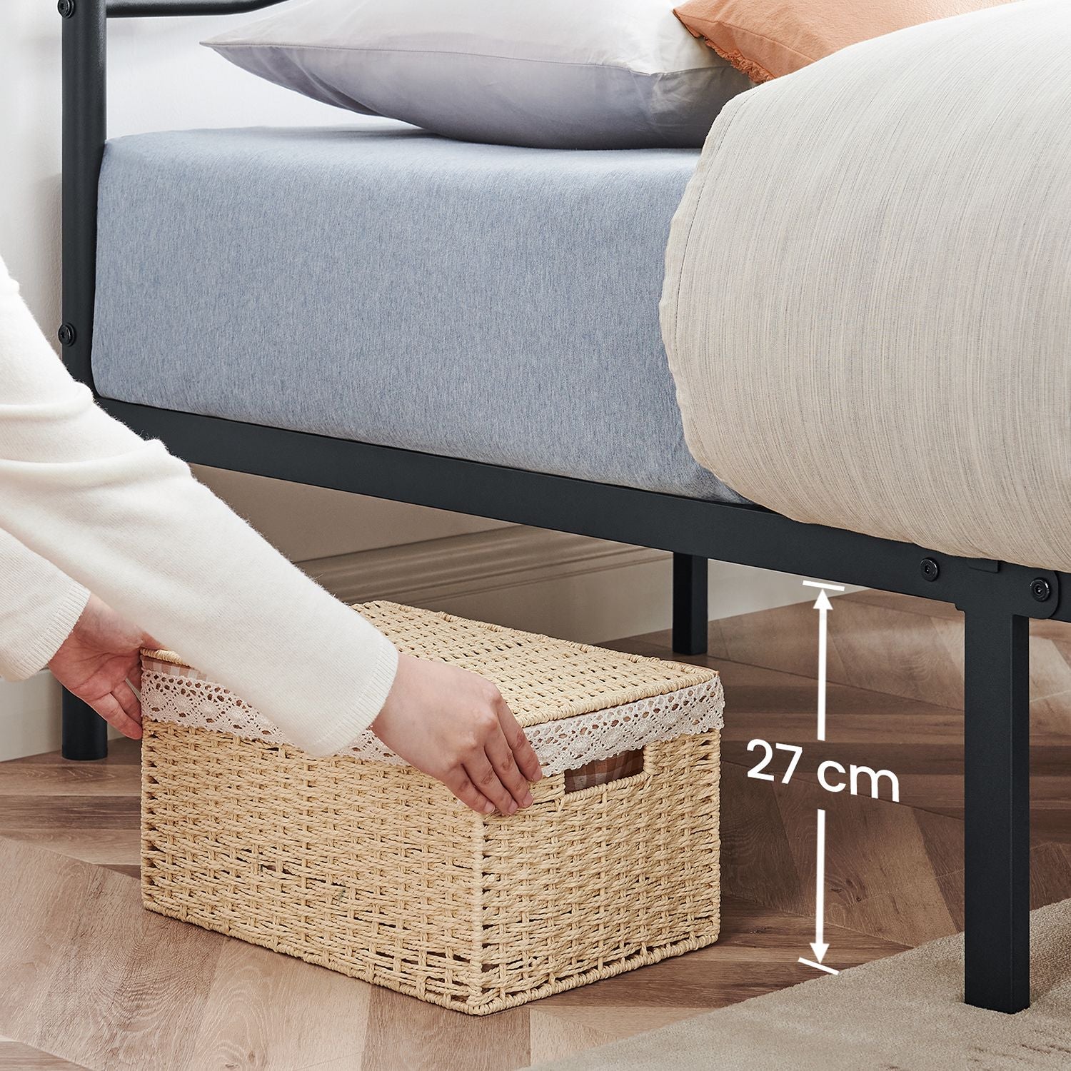 Double bed - Metal bed frame - 140 x 200 cm - Black