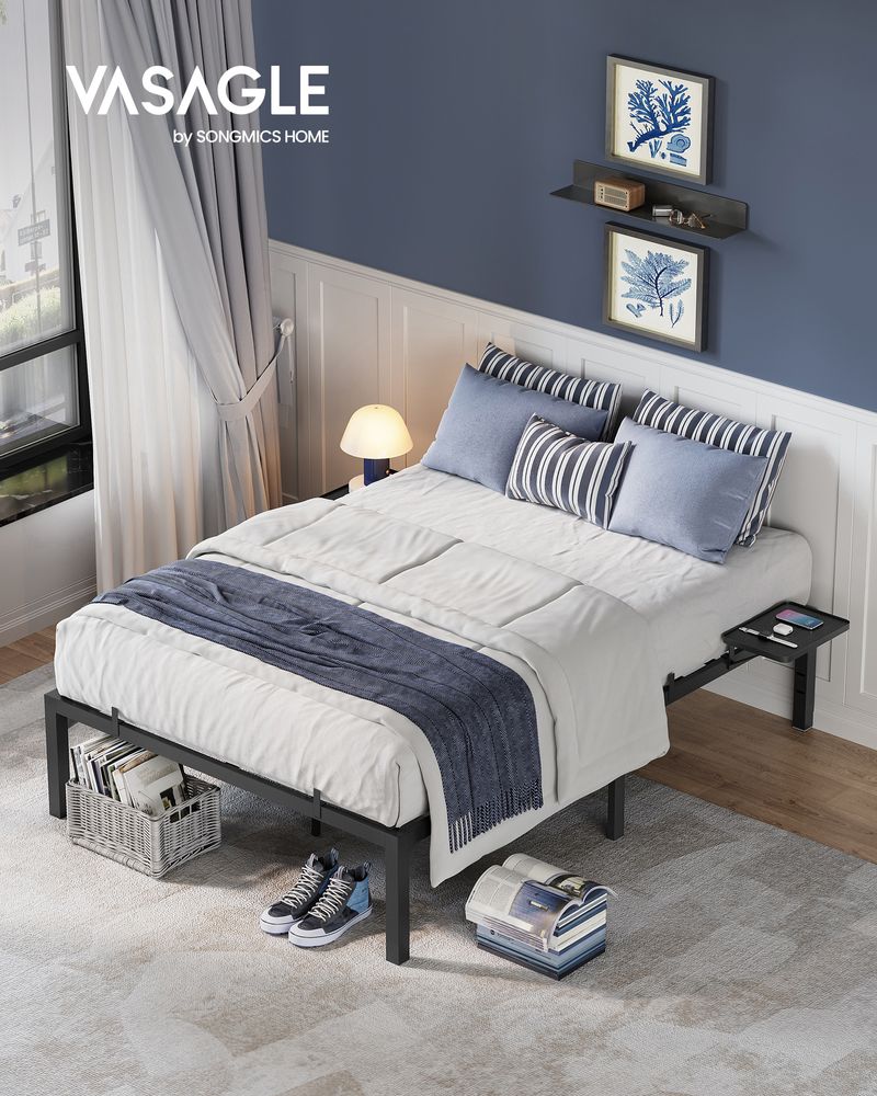 Bed Frame - Metal frame - Double bed - 200 x 140 cm - Black