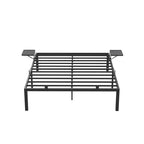 Bed - Double bed - With storage boards - 140 x 190 cm - Metal frame - Black