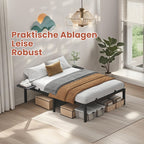Bedframe - 140 x 190 cm, sturdy metal frame