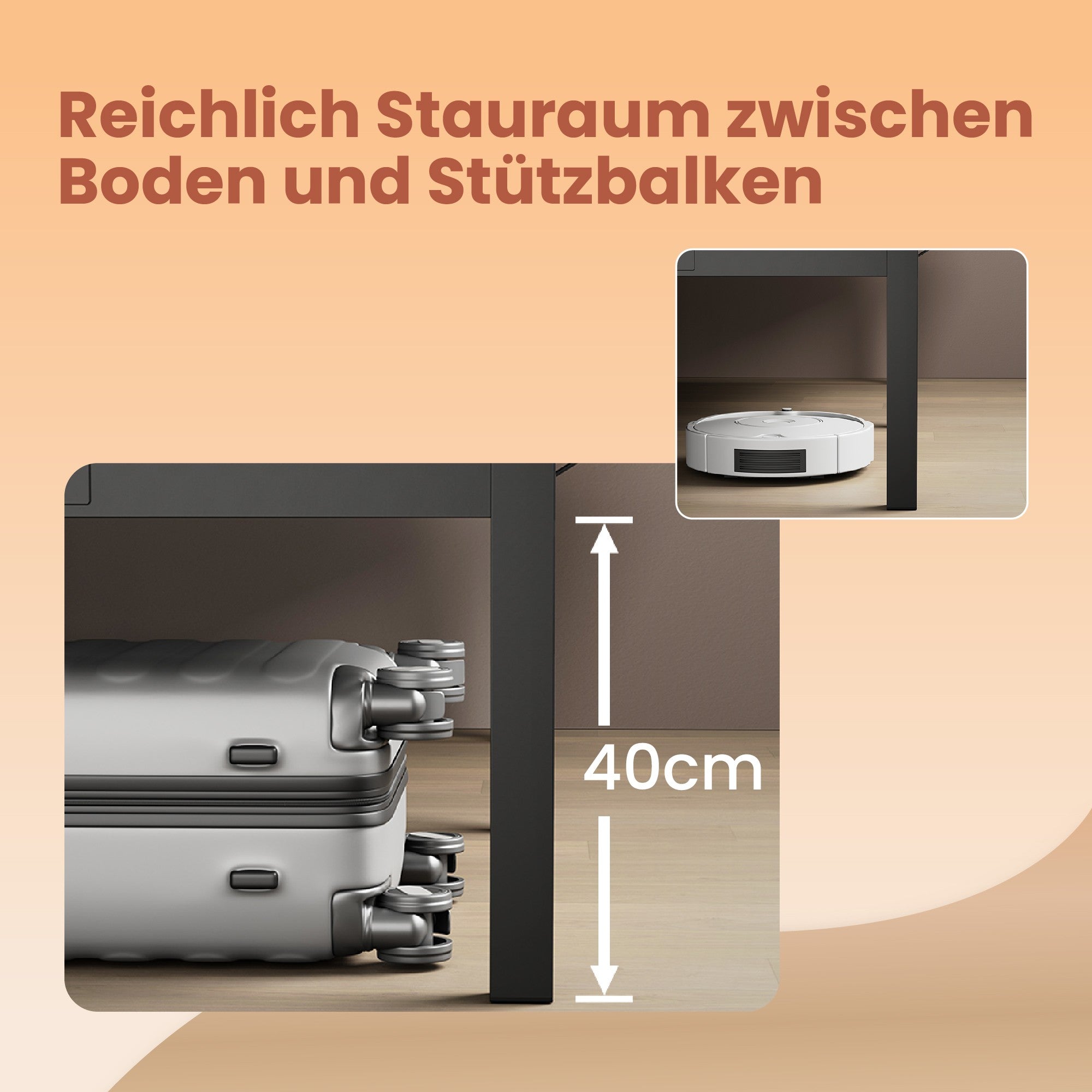 Bedframe - 140 x 190 cm, sturdy metal frame