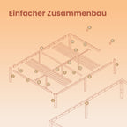 Bedframe - 140 x 190 cm, sturdy metal frame