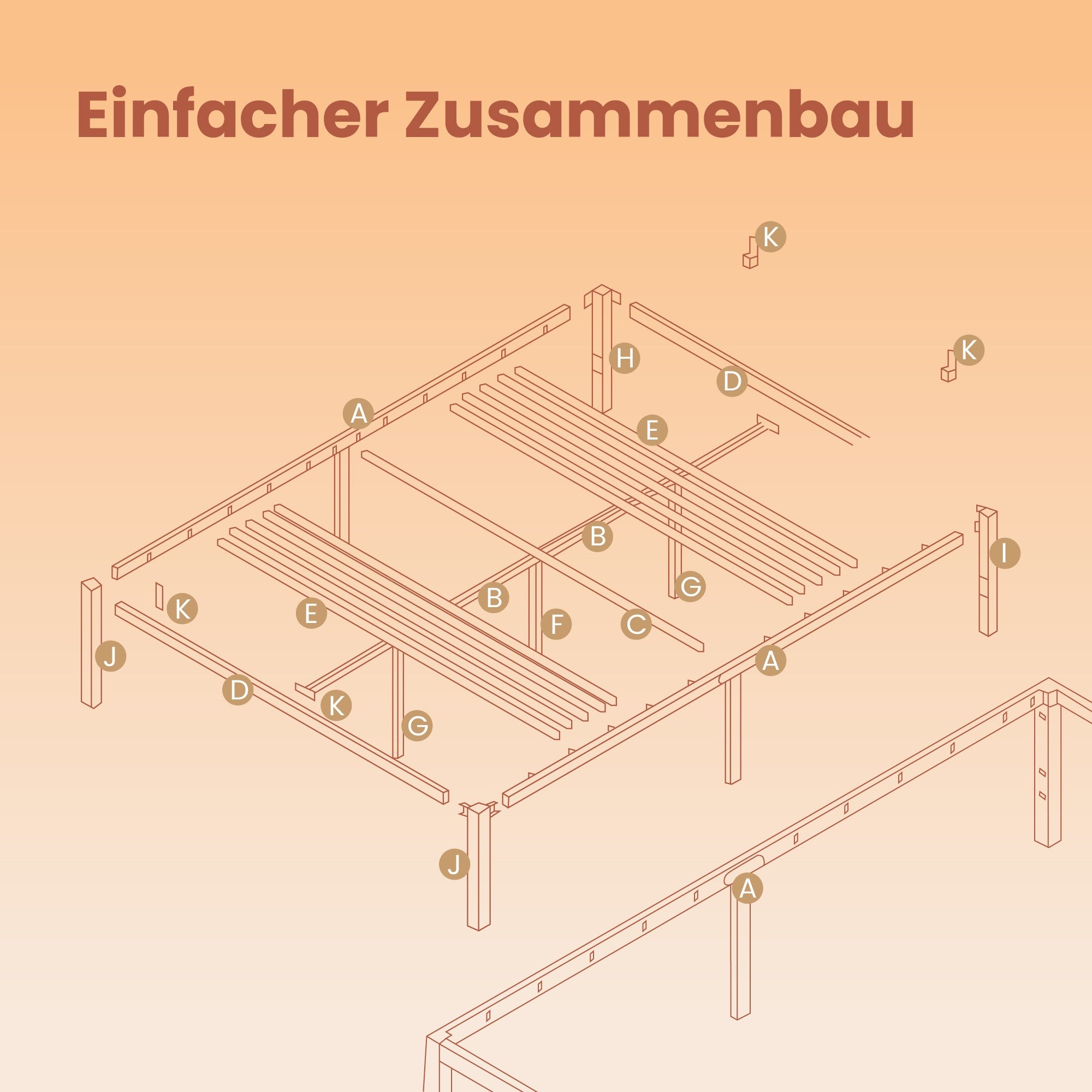 Bedframe - 140 x 190 cm, sturdy metal frame