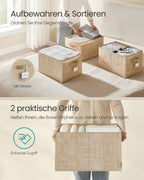 Storage boxes set of 3 50 x 30 x 30 cm sand beige