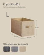 Storage boxes set of 3 50 x 30 x 30 cm sand beige