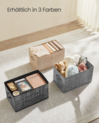 Storage boxes set of 3 50 x 30 x 30 cm sand beige
