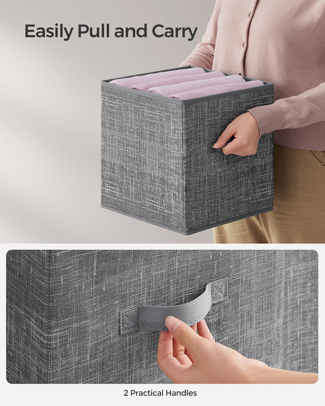 Storage boxes set of 8 of the fabric 30 x 30 x 30 cm