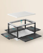 Storage box - Set of 3 - With lid - Black