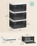 Storage box - Set of 3 - With lid - Black
