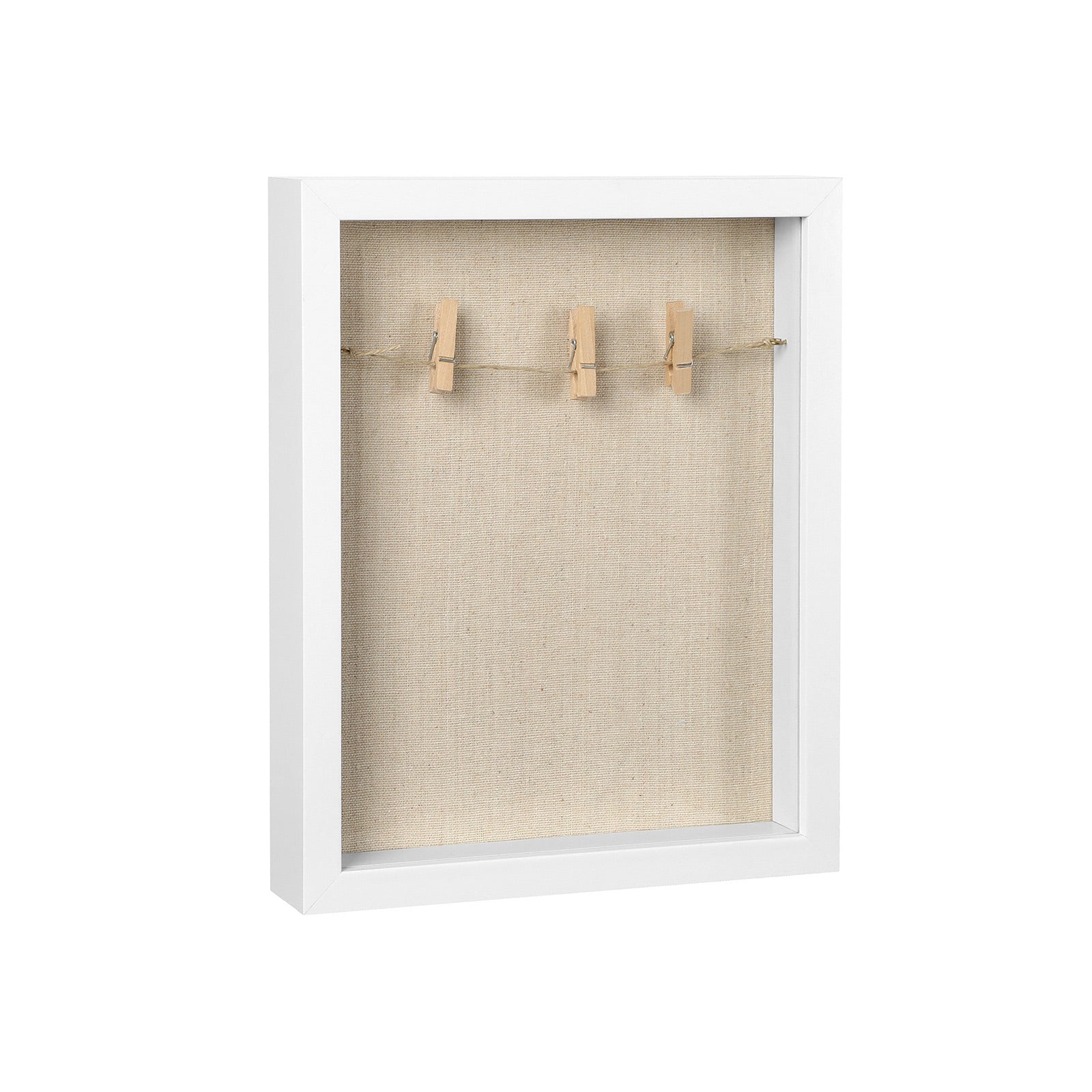 Shadow Box - DIY photo frame - with clothes pegs and pins
