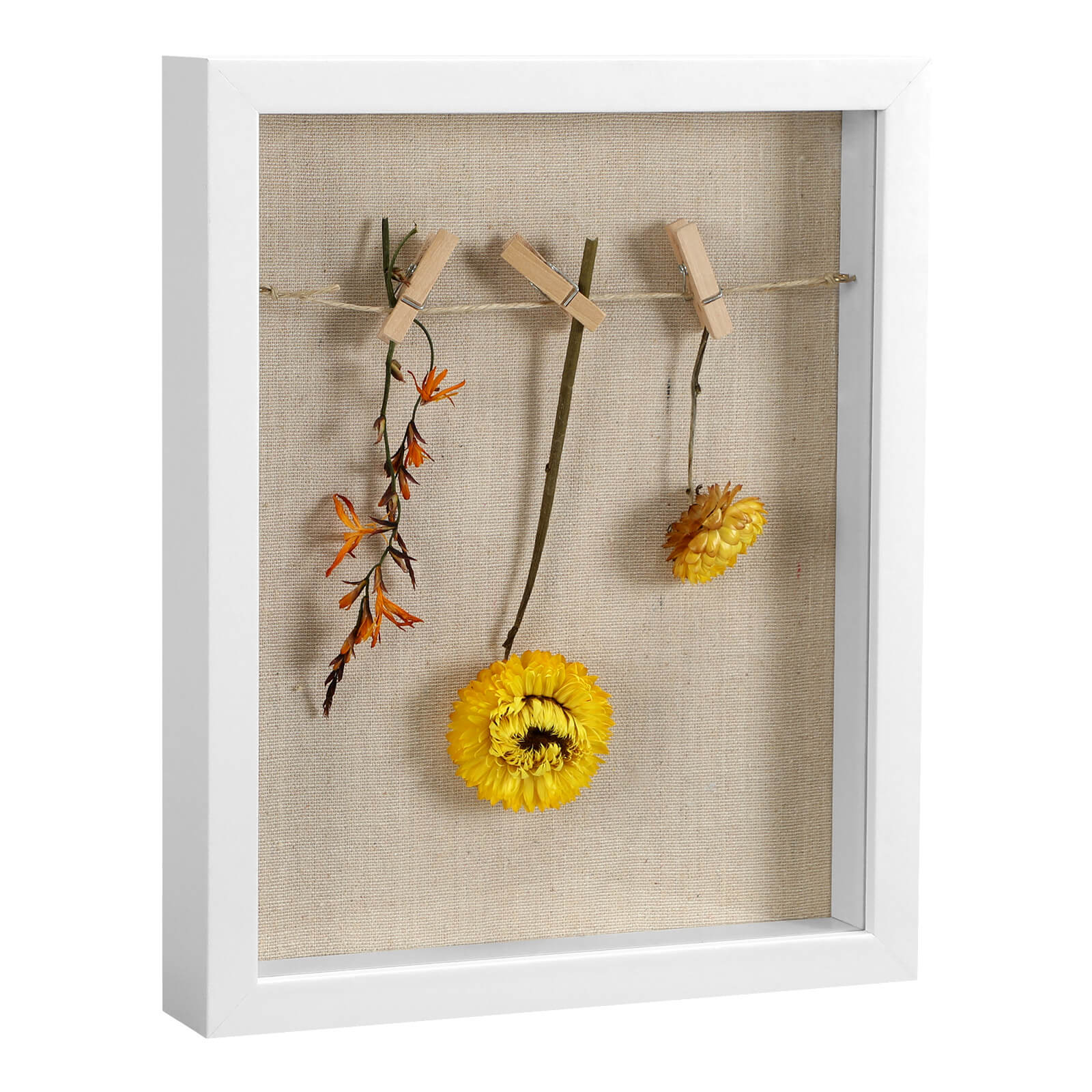 Shadow Box - DIY photo frame - with clothes pegs and pins