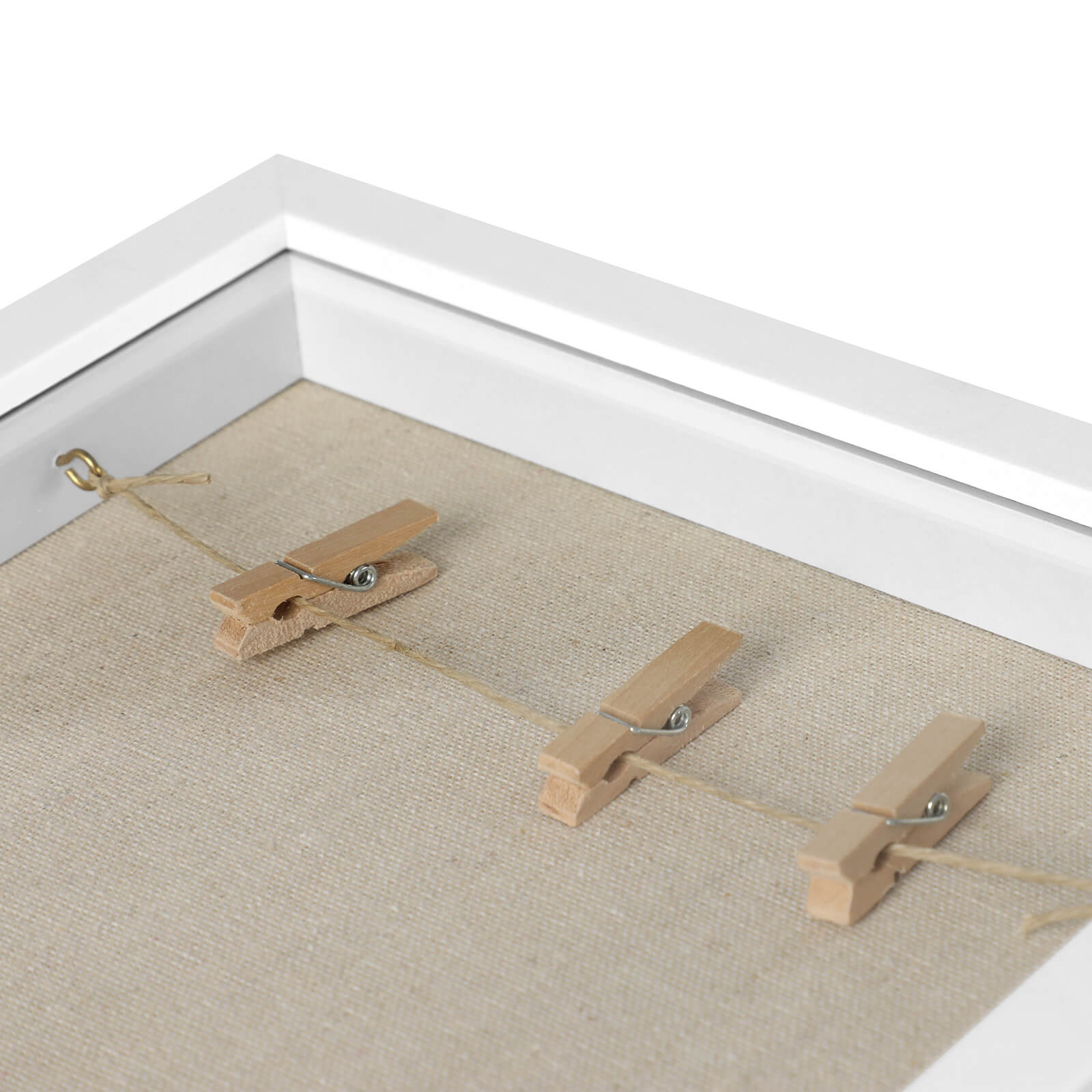 Shadow Box - DIY photo frame - with clothes pegs and pins