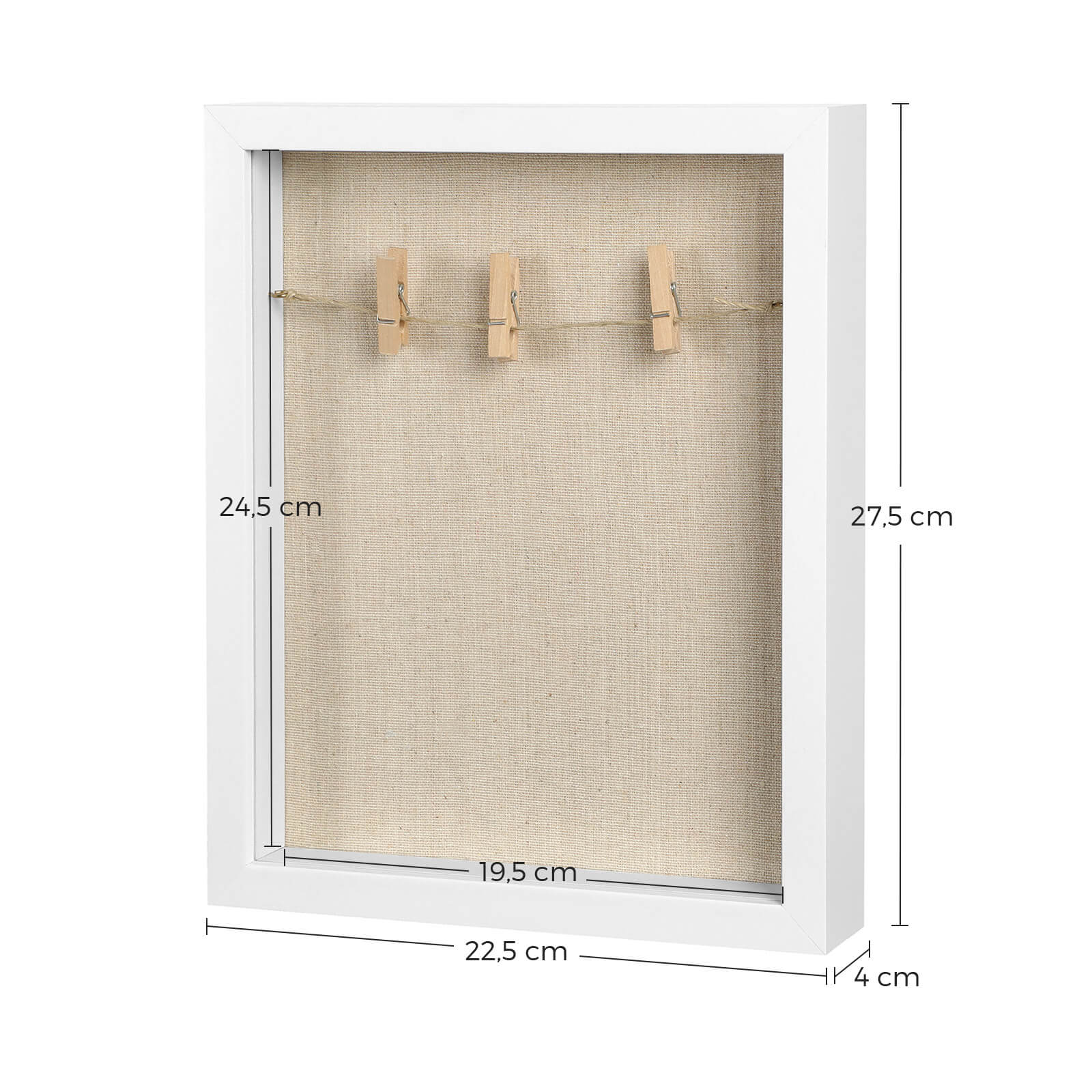 Shadow Box - DIY photo frame - with clothes pegs and pins