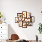 Photo frame - Collage - For 10 photos - Vintage Brown