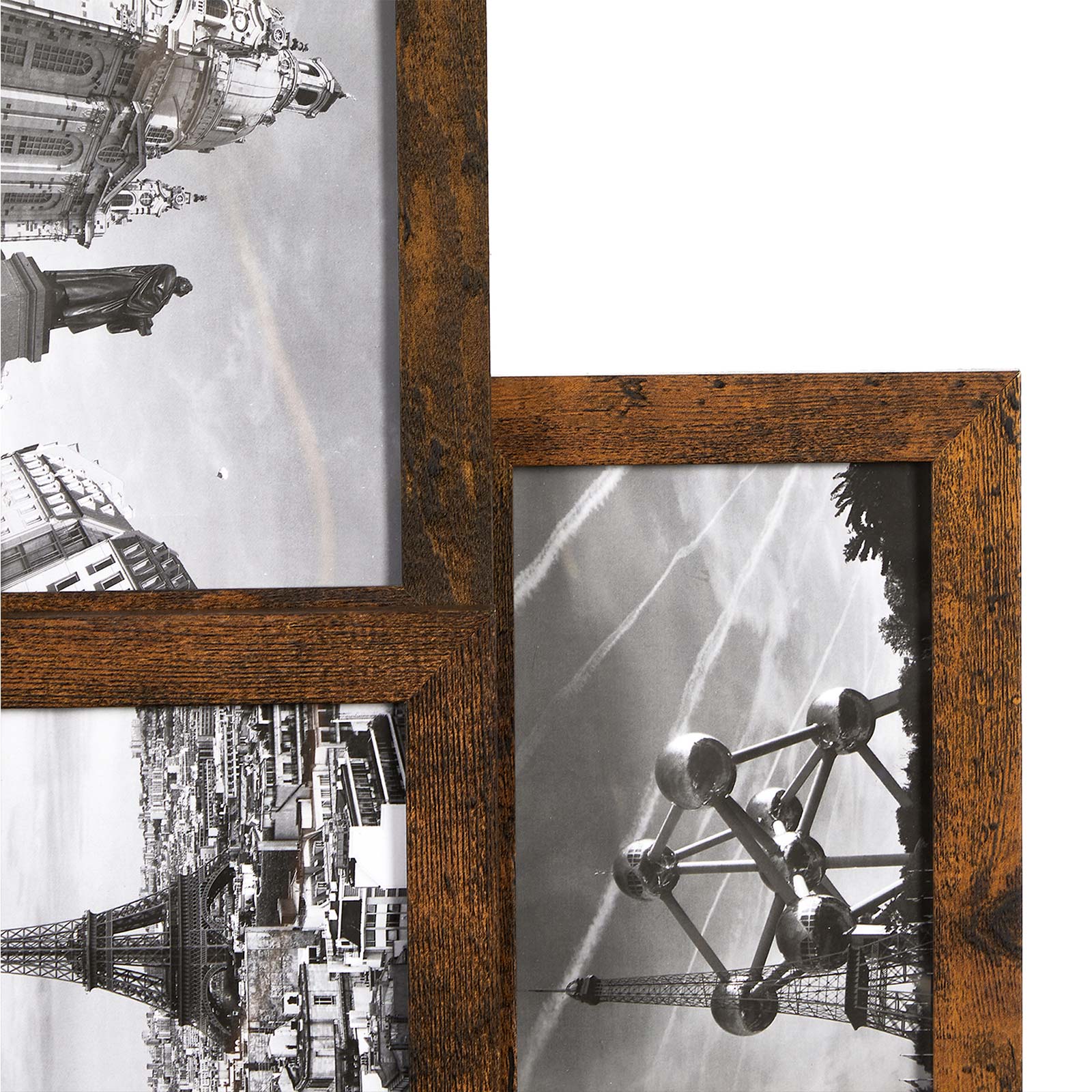 Photo frame - Collage - For 10 photos - Vintage Brown