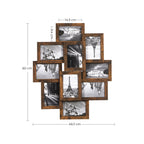 Photo frame - Collage - For 10 photos - Vintage Brown