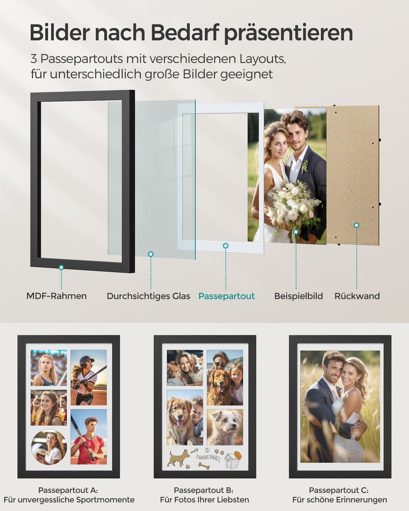 Photo frame - A4 - For several photos - Aszwart