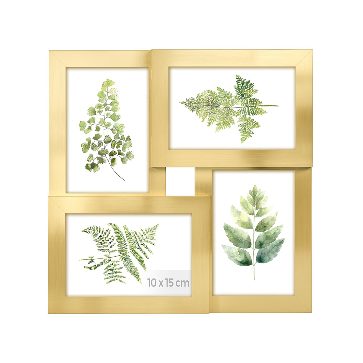 Photo frame - Collage - For 4 photos - Glass panel - Vintage Brown