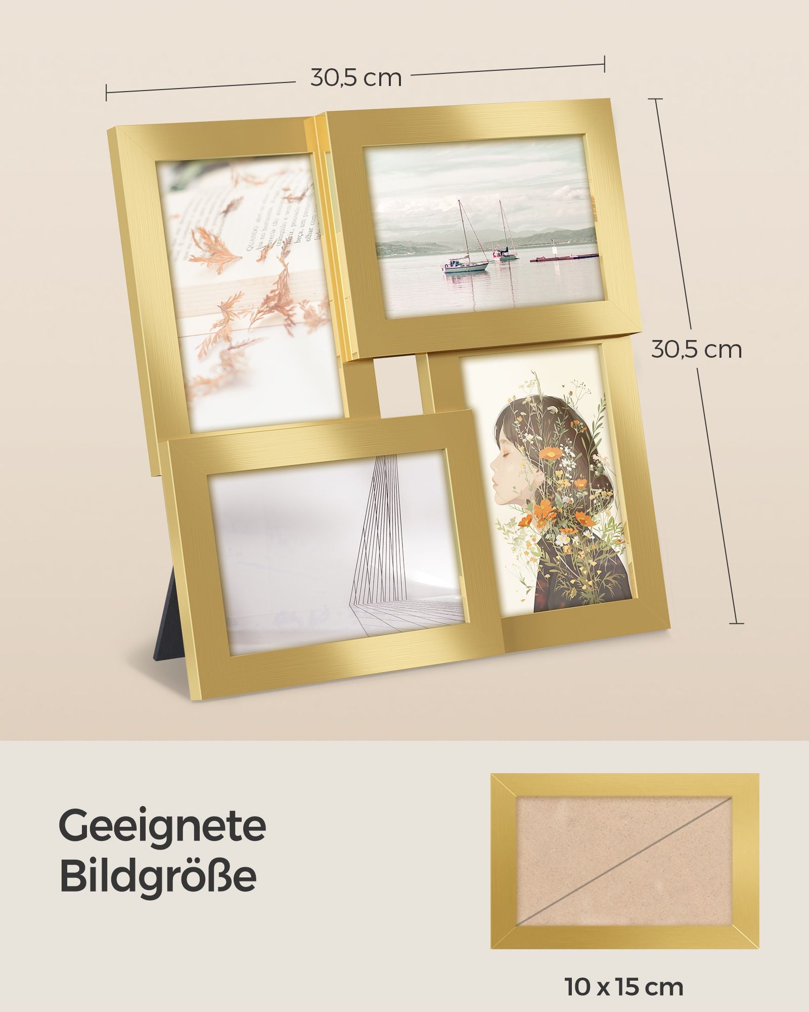 4 photo frames for wall decoration - 10 × 15 cm photos