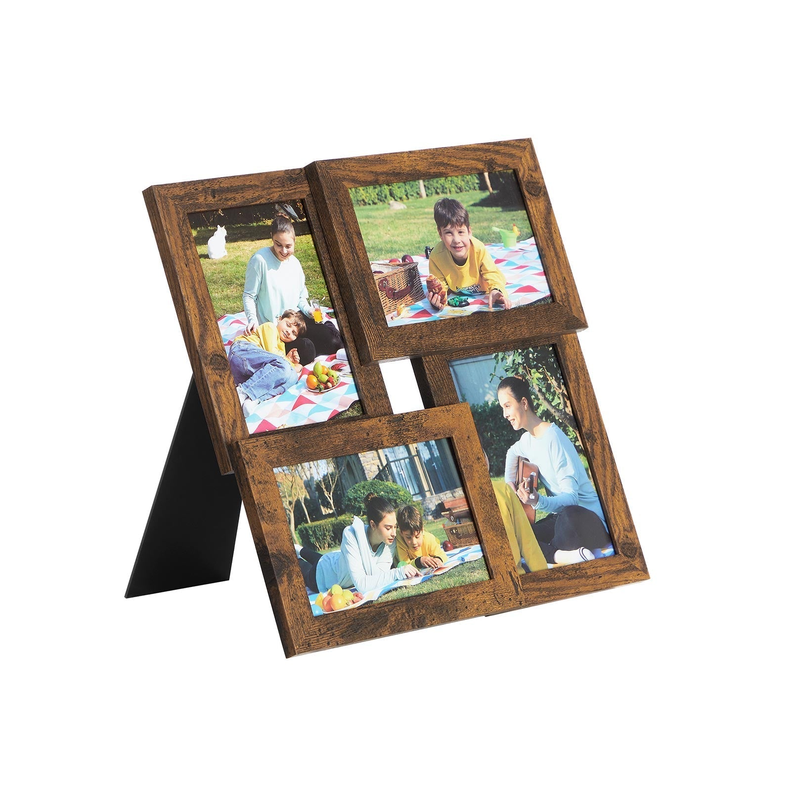 Photo frame - Collage - For 4 photos - Glass panel - Vintage Brown