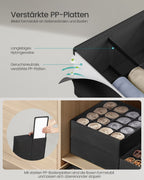 Underwear Organizer Set of 4 with 80 courses, ink -black