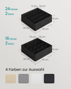 Underwear Organizer Set of 4 with 80 courses, ink -black