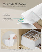 Underwear Organizer Set Of 4 With 80 Companies Cream White