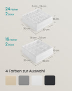 Underwear Organizer Set Of 4 With 80 Companies Cream White