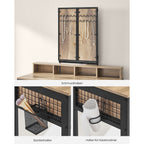 Make -up table - dressing table - Cosmetic table - 3 drawers - With mirror and stool - Brown Black