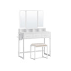 Make -up table - dressing table - Cosmetic table - 3 drawers - With mirror and stool - Brown Black
