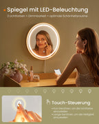 Dressing table with mirror and loading in boho style